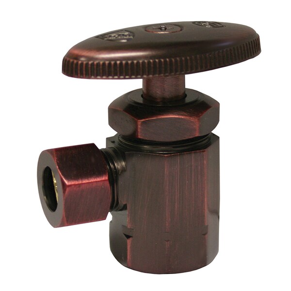 Old World Bronze Compression Angle Stop 1/2" FIP x 3/8" Comp.